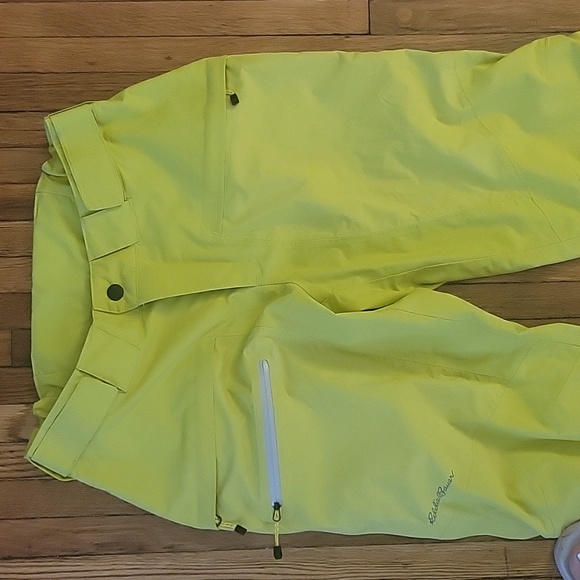 Eddie Bauer Ski/Snow Board Pants, Chartreuse Color, Size Small - Picture 3 of 11